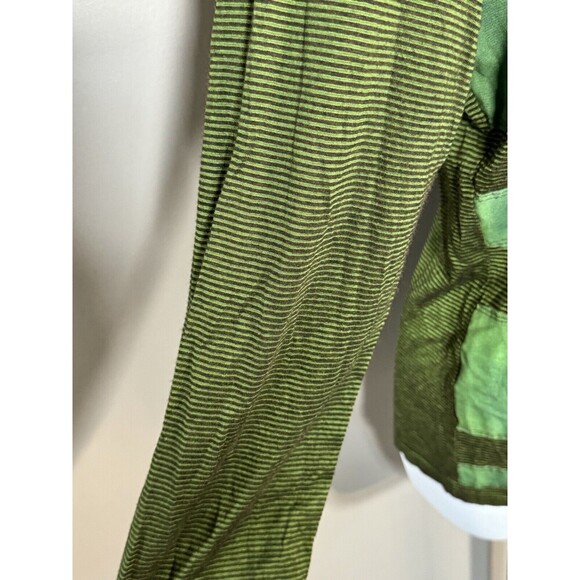 Aventures des Toiles Cotton  Long Sleeve Style Abstract Green Boho US SIZE 6 - Picture 3 of 10